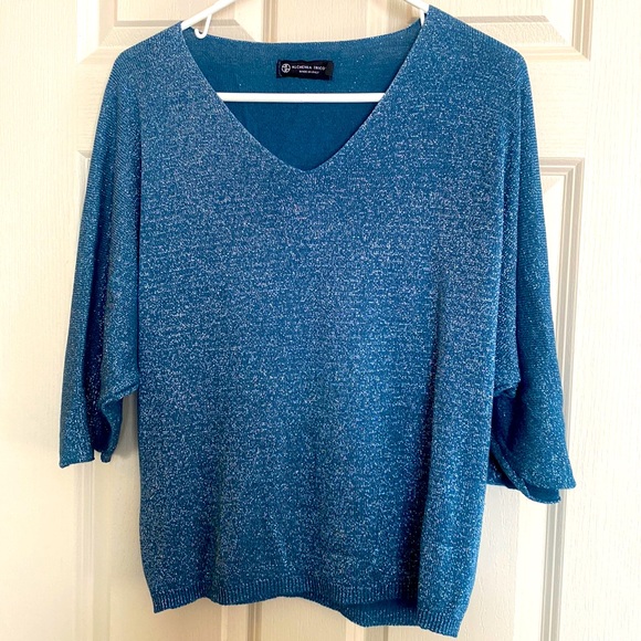 Alchemia Tricot Tops - Shimmery blue top